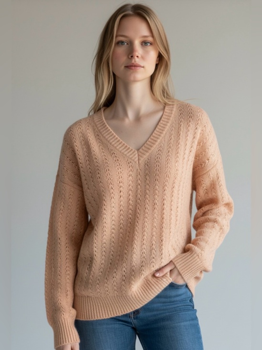 Italian Mohair Blend Pullover Lightweight Sweater